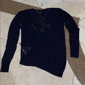 BCBGMAXAZRIA open knit asymmetrical sweater size S